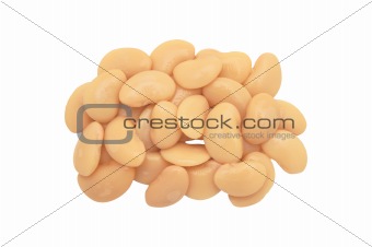 yellow beans isolated on white background