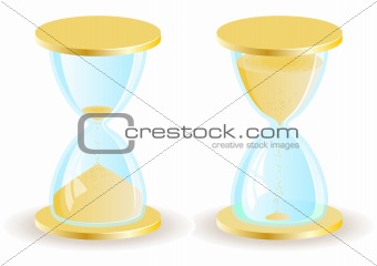 Two vector hourglass icons