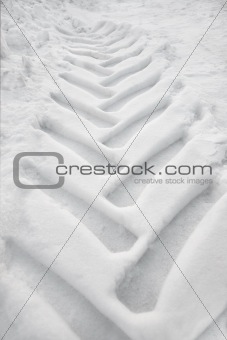 Tire track in snow
