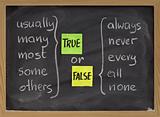 true or false words
