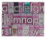 alphabet in metal letterpress type