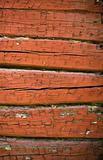 red weathered timbered wall