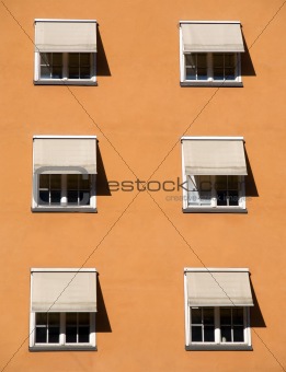 Windows with shades