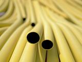 Yellow plastic pipes