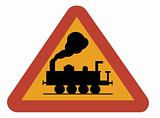 Warning sign for railway crossing