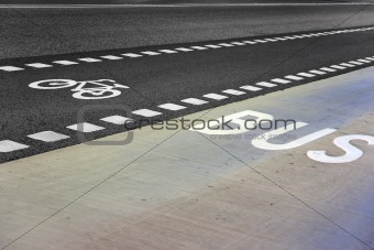 Bus and bicycle lane