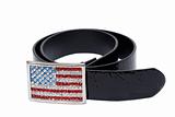 Black leather glossy belt