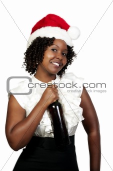 Woman with Christmas Holiday Wine