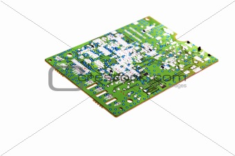 interesting multicolored two sided circuit board with components