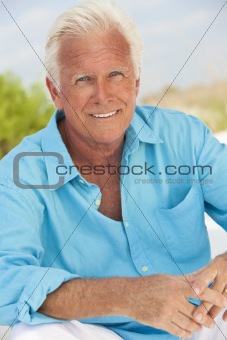 Outdoor Portrait of An Attractive Handsome Senior Man