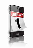 January 1 Mobile Calendar
