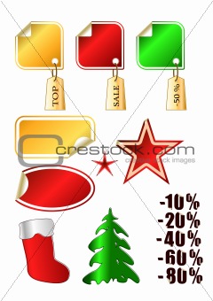 Colorful vector tag and sticker set
