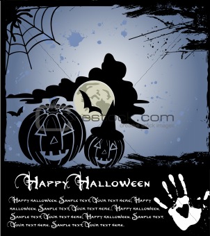 Vector illustration of dark scary halloween night