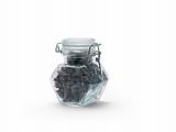 jar of small dark brown shells