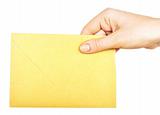 yellow envelope in the hand 
