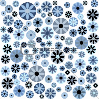 Blue flowers on white background