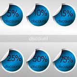 Blue stickers with discount