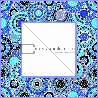 Frame with blue motifs