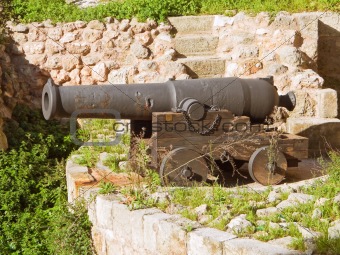 Cannon on turret defense of Monopoli. Apulia.