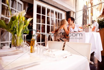 Romantic Couple in Restaurant