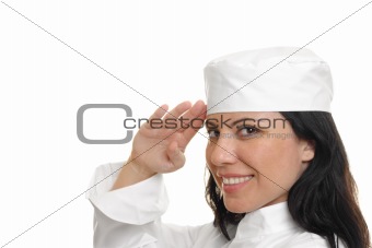 Chef Saluting on white