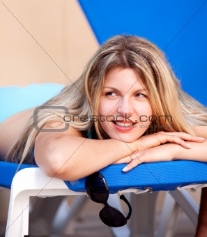 Woman On Beach Chair