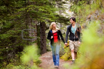 Walk Forest Couple