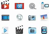 set of movie and photo icons