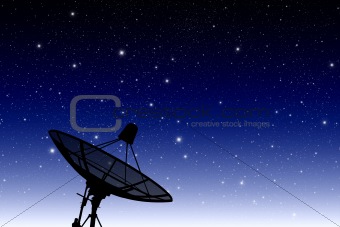 satellite disc against  night sky