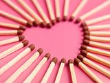 Matches formed as a heart