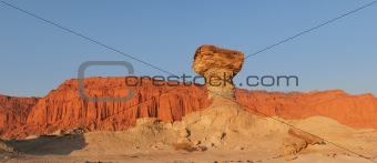 Sandstone formations in Ischigualasto, Argentina. "The mushroom"