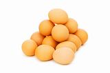 Brown eggs isolated on the white background