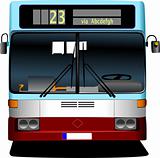 Blue City bus. Coach. Vector illustration for designers