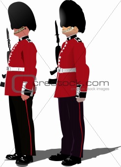 Vector image of guards isolated on white 