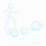 Bubble man runs on water clouds. Eps10.
