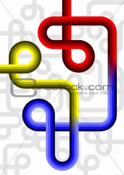 Vector illustration of maze junction