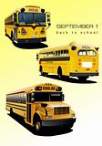 Yellow school bus. Vector illustration
