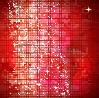 Red mosaic background - vector illustration