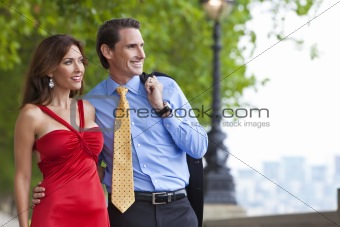 Romantic Man and Woman Couple in London, England