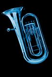 Blue Tuba Euphonium on Black