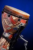 African Latin Djembe Drum Isolated on Blue