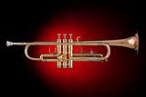 Trumpet Isolated in Red Spotlight