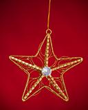 Christmas Tree Star Isolated on Red