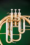 Antique French Horn on Green