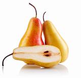 fresh pear fruits with cut