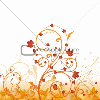 Autumn floral ornament