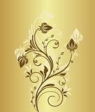 Illustration of gold floral vintage background