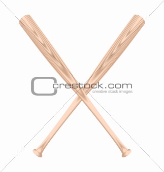 Realistic illustration of two baseball bat
