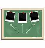 Realistic illustration school blackboard with marked photo frame