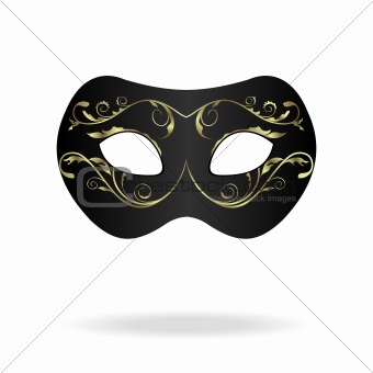 Illustration of realistic carnival or theater mask